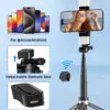 Kinwald Phone Tripod & Selfie Stick with Light, Compact iPhone Tripod Stand with Bluetooth Remote and Dual Fill Lights, Portable Tripods for Cell Phone/Vlog/Photo/Video (Black) : Cell Phones & Accessories