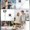 7172clvcDL._AC_SL1500_.jpg Kinwald Selfie Stick Tripod for iPhone & Android, Portable Phone Tripod Stand with Bluetooth Remote, One-Click Open, Compact & Lightweight, All-in-1 for Vlog/Travel/Photography(White): Cell Phones & Accessories