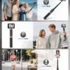 717nKEnxH9L._AC_SL1500_.jpg Kinwald Selfie Stick Tripod for iPhone & Android, Portable Phone Tripod Stand with Bluetooth Remote, One-Click Open, Compact & Lightweight, All-in-1 for Vlog/Travel/Photography (Black) : Cell Phones & Accessories