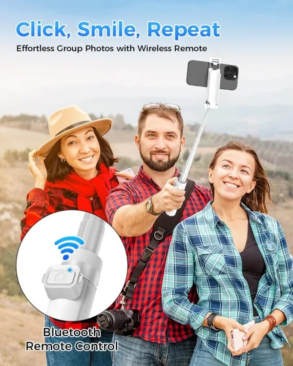 Kinwald Phone Tripod & Selfie Stick with Light, Compact iPhone Tripod Stand with Bluetooth Remote and Dual Fill Lights, Portable Tripods for Cell Phone/Vlog/Photo/Video (White) : Cell Phones & Accessories
